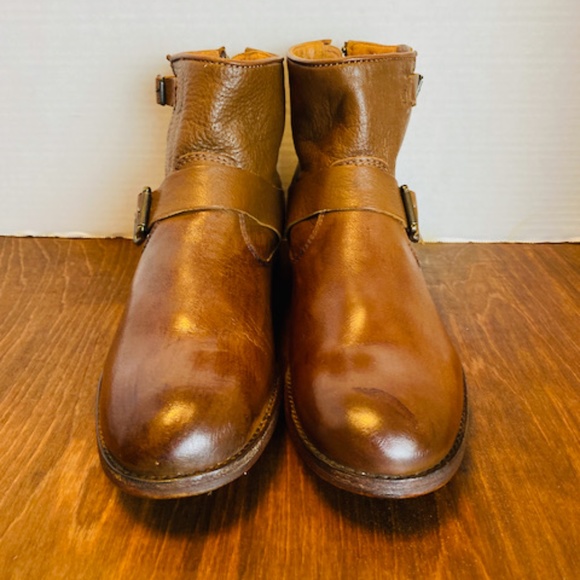 Frye Womens Brown Leather Buckle Zipper Booties, 8.5. - Picture 8 of 8